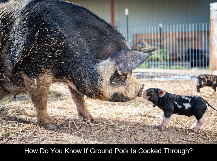 How do you know if ground pork is cooked through?